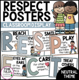 Respect Acrostic Poem Poster Set - Earth Tones Classroom Decor