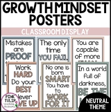 Growth Mindset Poster Set - Earth Tones Classroom Decor