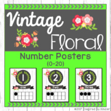 Shabby Chic Number Posters {Vintage Floral Design}