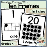 Number Posters With Ten Frames 0-20 for Kindergarten and F
