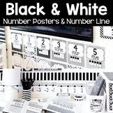 Number Posters and Number Line- Black and White Classroom Decor