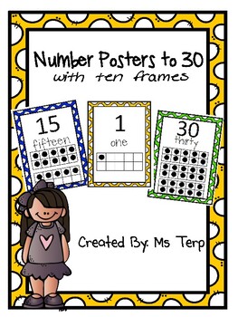 Preview of Number Posters to 30 with ten frames dotted