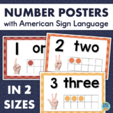 ASL Sign Language NUMBER POSTERS With Ten Frames 1 to 10