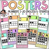 Number Posters with Ten Frames | 0-20 English & Spanish | 