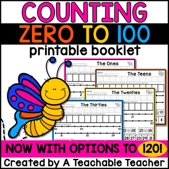 Preview of 100th Day of School Book With 100 & 120 Number Chart Activities Blank &Filled In