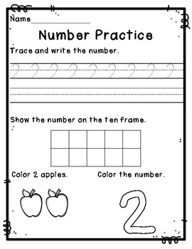 Number Practice Pages {1-20} by Kinder Life | Teachers Pay Teachers
