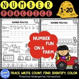 Number Practice 1-20 Handwriting and Counting worksheets |