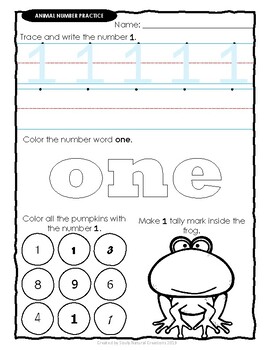 number practice animal worksheets by souly natural creations tpt