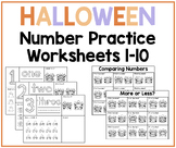 Number Practice - Comparing Numbers - Halloween