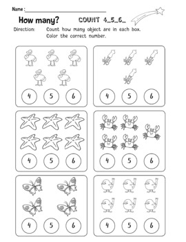 Counting to 10 / Counting Numbers / Matching Numbers To Quantities