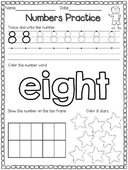 Numbers 1-10 by Latoya Reed | Teachers Pay Teachers