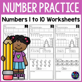 number sense worksheets number practice 1 10 worksheets by little