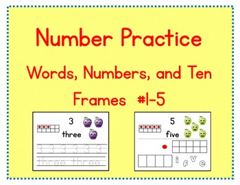 Preview of Number Practice: Words, Numbers, and Ten Frames #1-5 (Promethean)