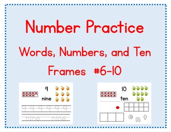 Preview of Number Practice: Words, Numbers, and Ten Frames #6-10 (Promethean)