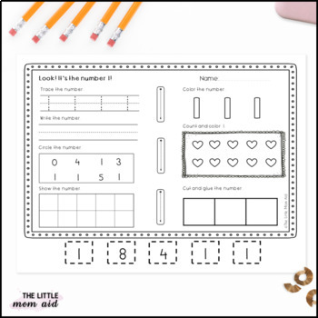 Number Practice Worksheets 0 - 10 by The Little Mom Aid | TpT