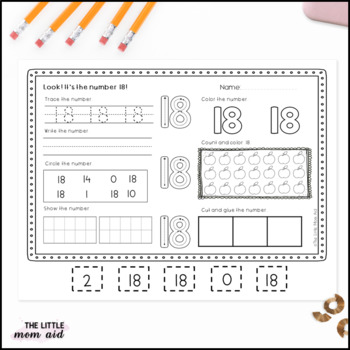 number practice worksheets 11 20 by the little mom aid tpt