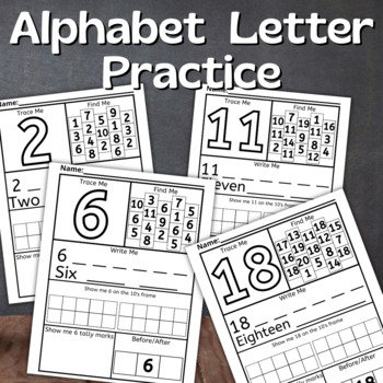 Preview of Number Practice Worksheets | Handwriting Practice Worksheets - Numbers 1 - 20