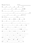 Number Practice Worksheets Numbers 1 - 100