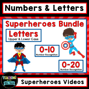 Preview of Number Practice and Letter Practice Video Bundle, Superheroes