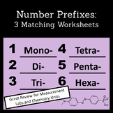Number Prefixes Matching Worksheets