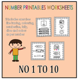 Number Printable Worksheets for Kindergartens 