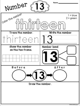 Number worksheets 1-20 by Michelle Dupuis Education | TpT