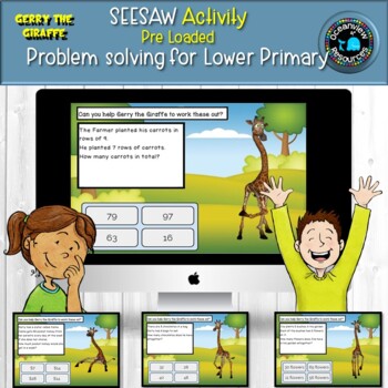 Preview of Number Problems for lower primary - Gerry the Giraffe  SEESAW preloaded activity