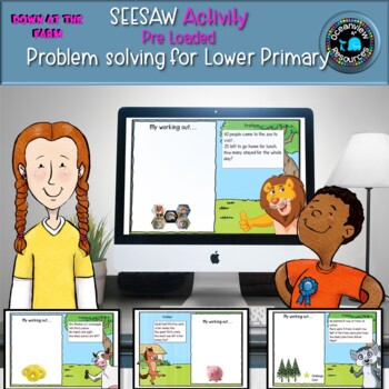 Preview of Number Problems for lower primary - SEESAW pre loaded animal themed problems