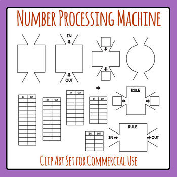 Preview of Number Processing Math / Rule Machine Algorithm Templates Clip Art / Clipart