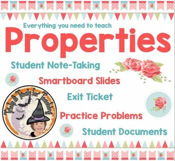 Preview of Number Properties Notes Smartboard Slides Lesson Stations Centers EVERYTHING