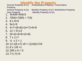 Preview of Number Properties:  Power Point Practice Quizzes