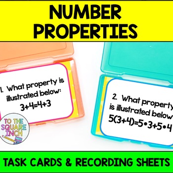 Preview of Number Properties Task Cards | Math Center Practice Activity