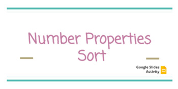 Preview of Number Property Math Sort - Digital or Printable