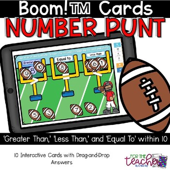 Preview of Number Punt: Greater Than, Less Than, Equal To within 10 {Boom Cards™}