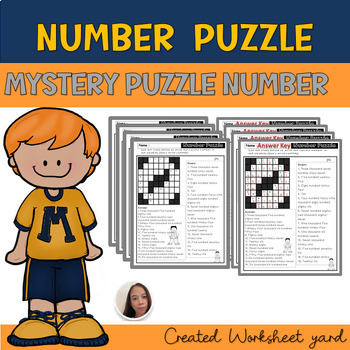 Preview of Number Puzzle Activity , Number Grid Puzzles, Missing number , Center math