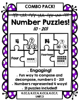 Preview of Number Puzzles: Compose and Decompose numbers 0 – 20