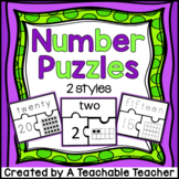 Number Puzzles 1-20 {Number, Number Word, Ten Frames}