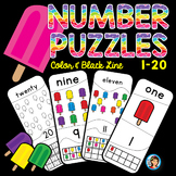 Number Puzzles 1 - 20 Summer Popsicles