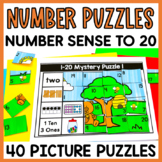 Number Puzzles 1 to 20 Kindergarten and 1st grade Math Centers