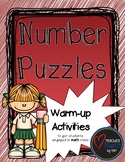 Number Puzzles - A Warm-up Math Activity