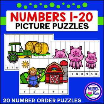 Preview of Farm Number Puzzles: Counting 1-20
