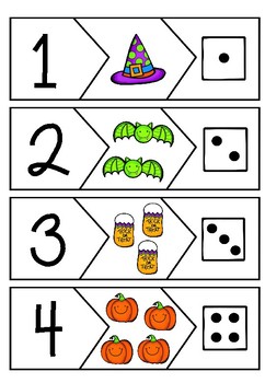 number puzzles halloween by un dos tres teach teachers pay teachers