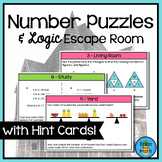 Number Puzzles & Logic Escape Room Activity for Back to Sc