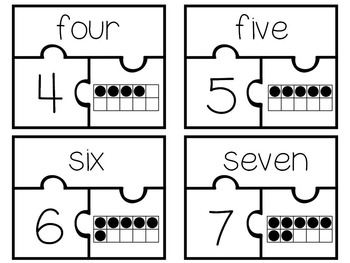 Number Puzzles / de Numeros 0-20 [Spanish &