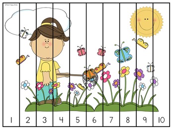 Number Puzzles ~ Spring by Planet Happy Smiles | TpT