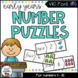 VIC Modern Cursive Font Number Puzzles