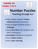 Number Puzzles for Addition, Subtraction, Multiplication