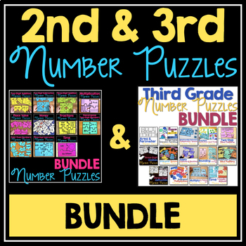 Preview of Number Puzzles Second Grade AND Third Grade Hands-on Math Center Activities