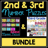Number Puzzles Second Grade AND Third Grade Hands-on Math 