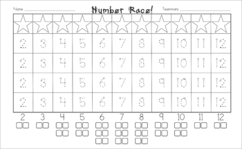 number race dice game for kindergarten decompose numbers